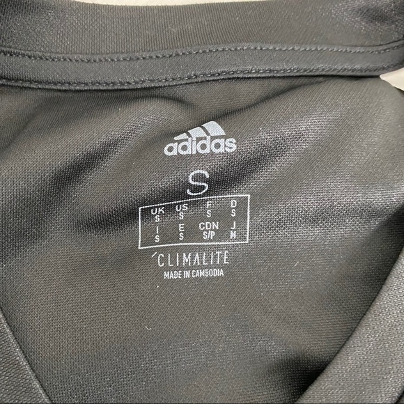 Adidas Black 3-Stripe Short Sleeve Climalite Tee - Picture 3 of 6